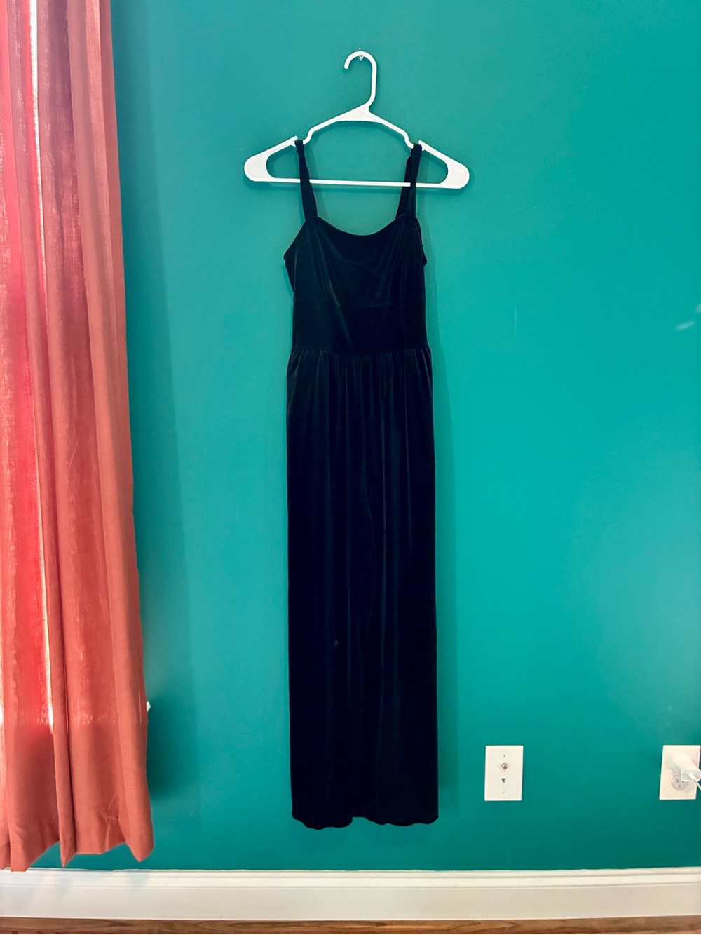 Black Velour Jumpsuit with Adjustable Straps